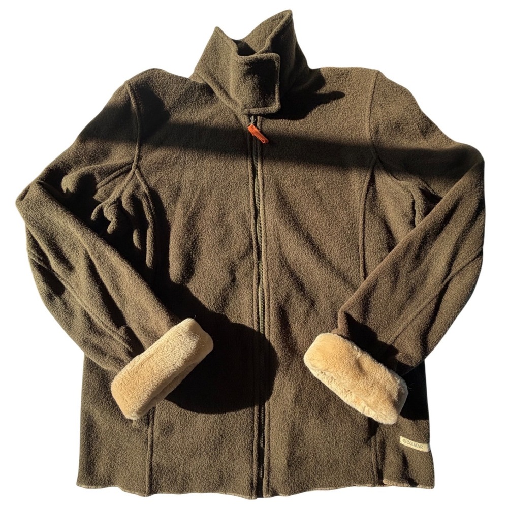Colmar Elements Y2K Faux Fur Fleece Jacket Italy Brown Après Ski Womens L